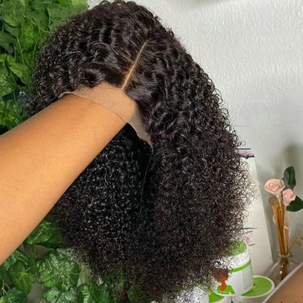 12A Kinky Curly Bob Wig | Glueless 13x4 Lace Frontal Wig | Brazilian Remy Hair